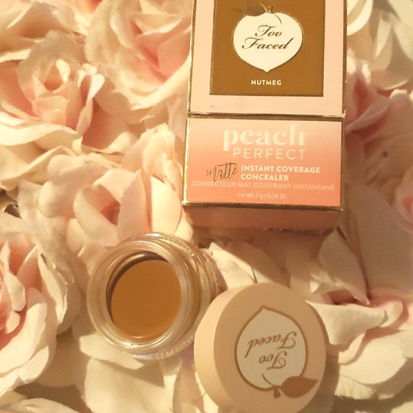 🧚‍♀️🌟🖤NUTMEG Too Faced DISCONTINUED Peach 🍑 Perfect Concealer NWT - Picture 7 of 8